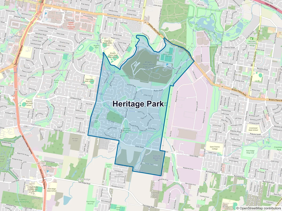 Map of Heritage Park, QLD, Australia