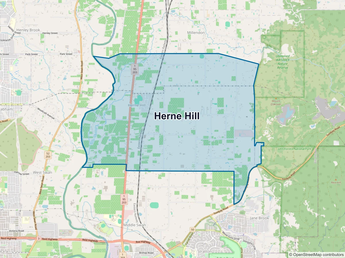 Map of Herne Hill, WA, Australia