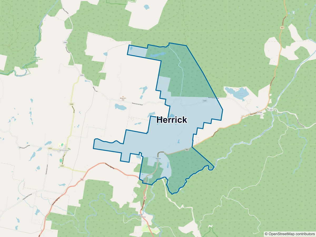 Map of Herrick, TAS, Australia