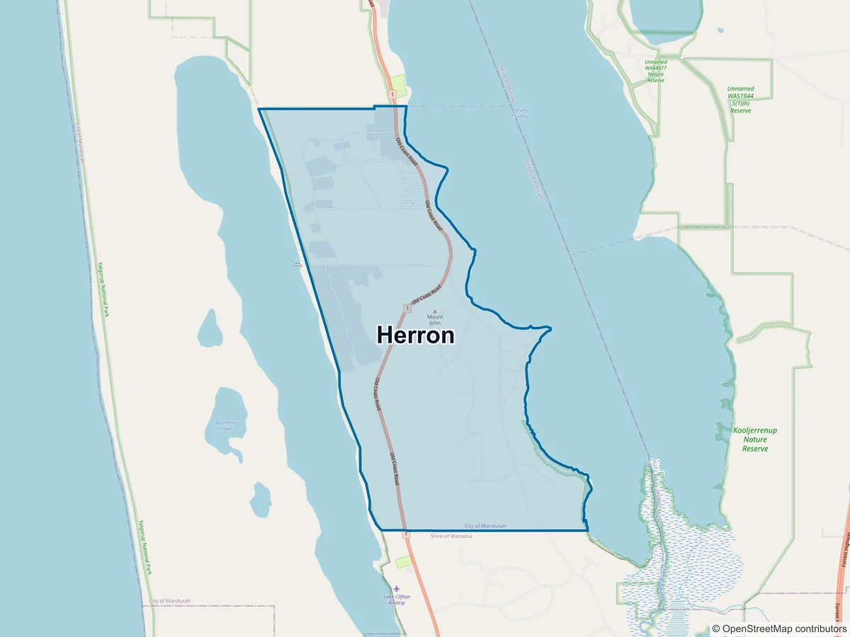 Map of Herron, WA, Australia