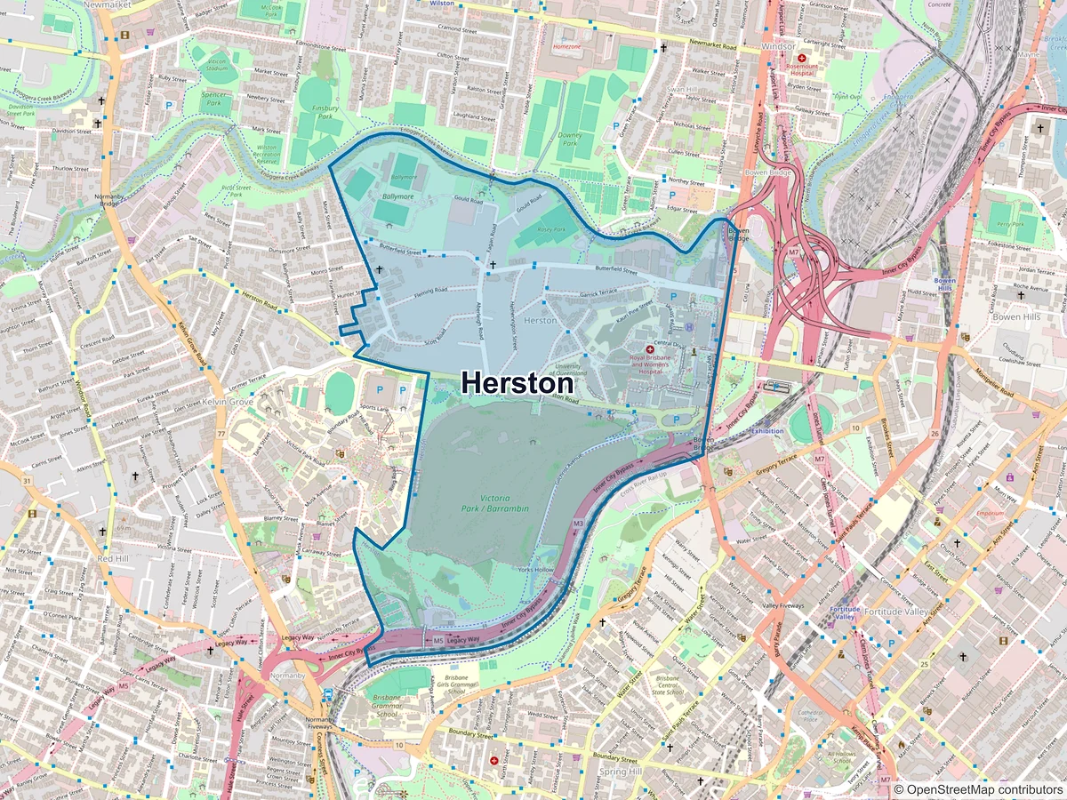 Map of Herston, QLD, Australia