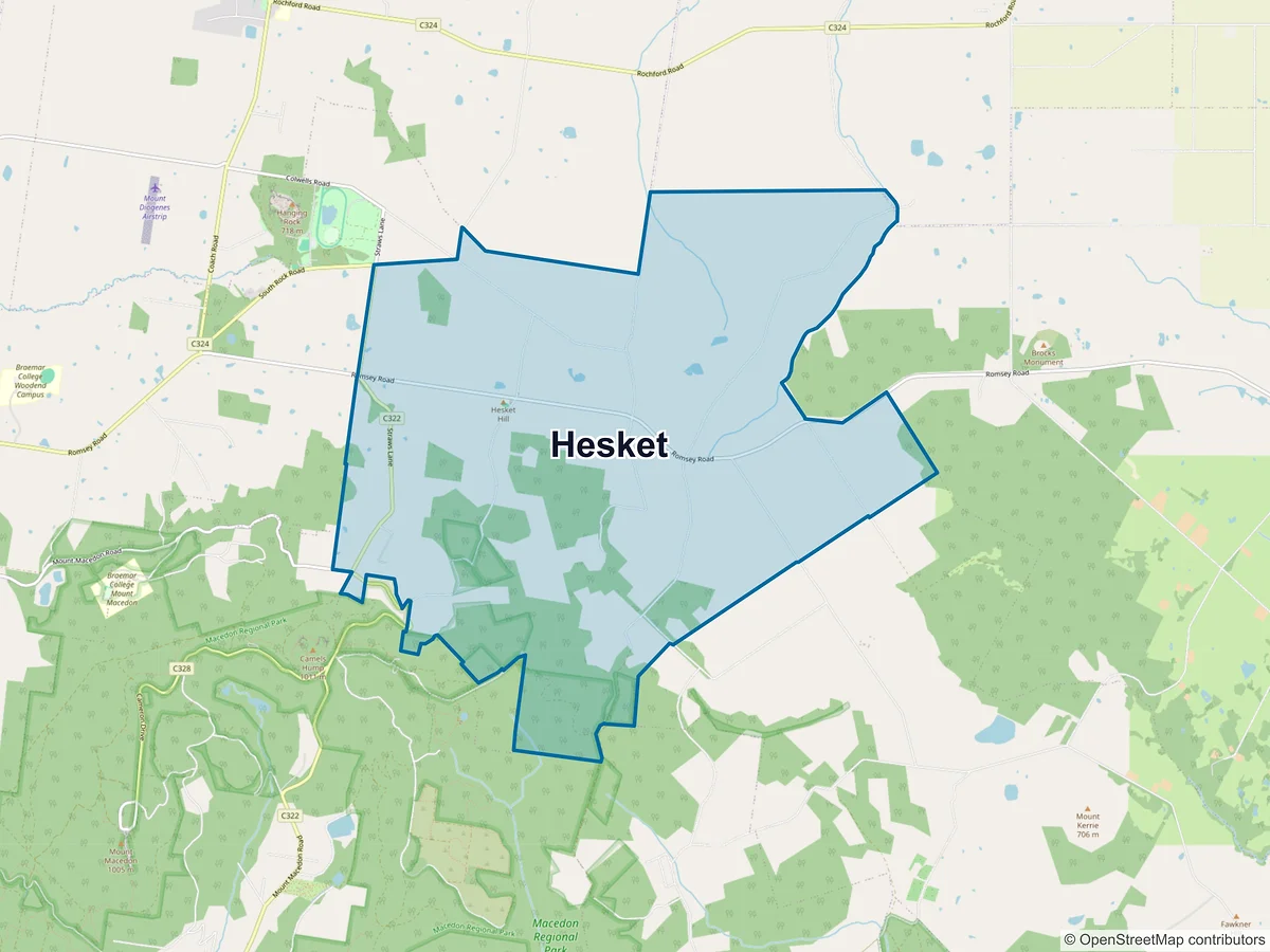 Map of Hesket, VIC, Australia