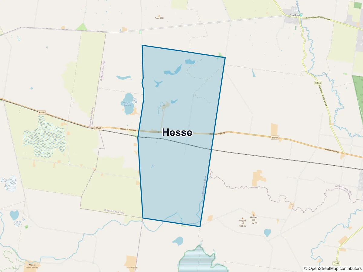 Map of Hesse, VIC, Australia