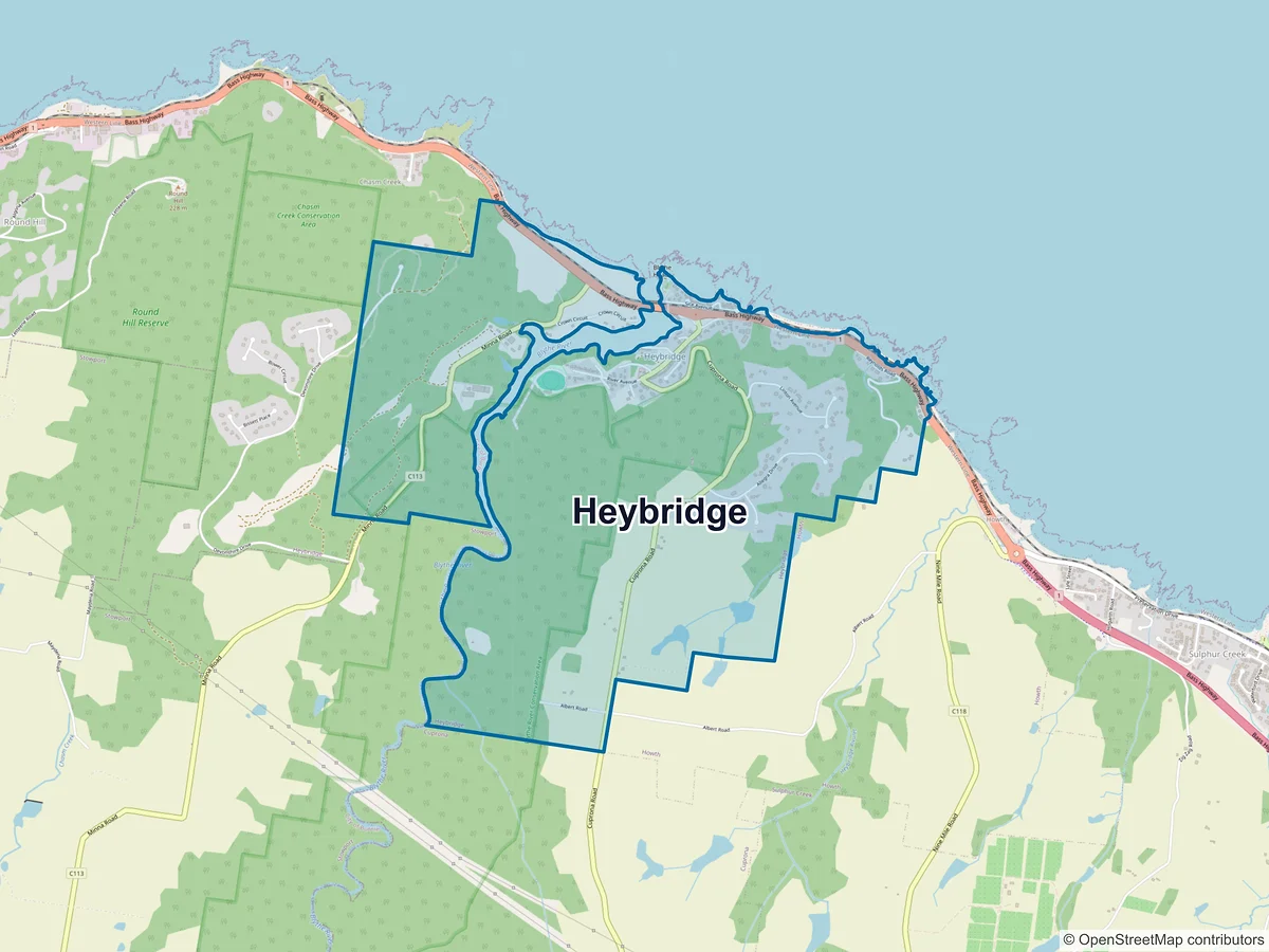 Map of Heybridge, TAS, Australia