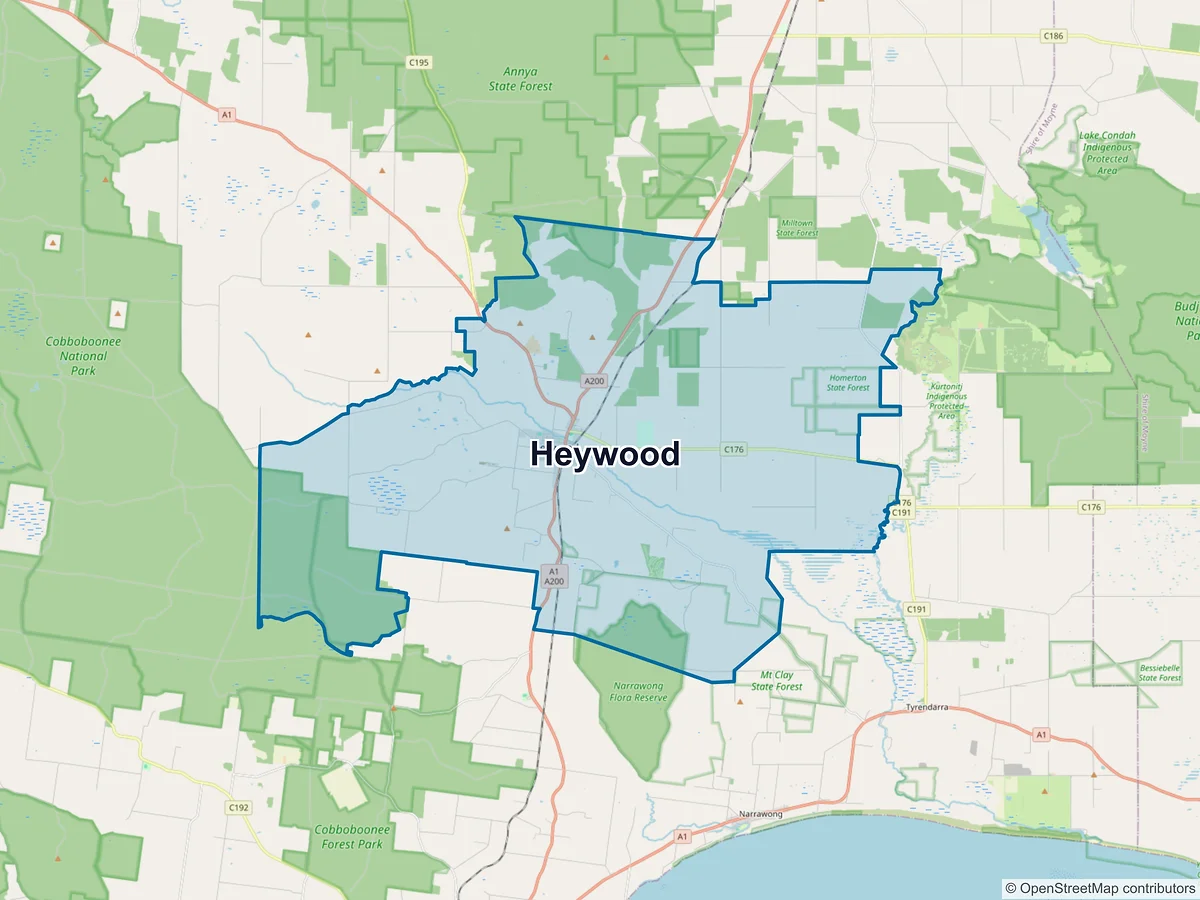 Map of Heywood, VIC, Australia