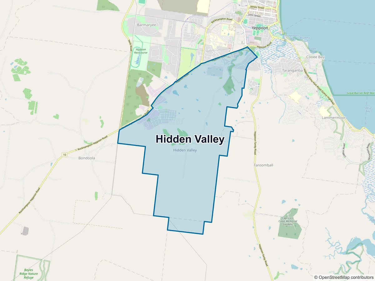 Map of Hidden Valley, QLD, Australia