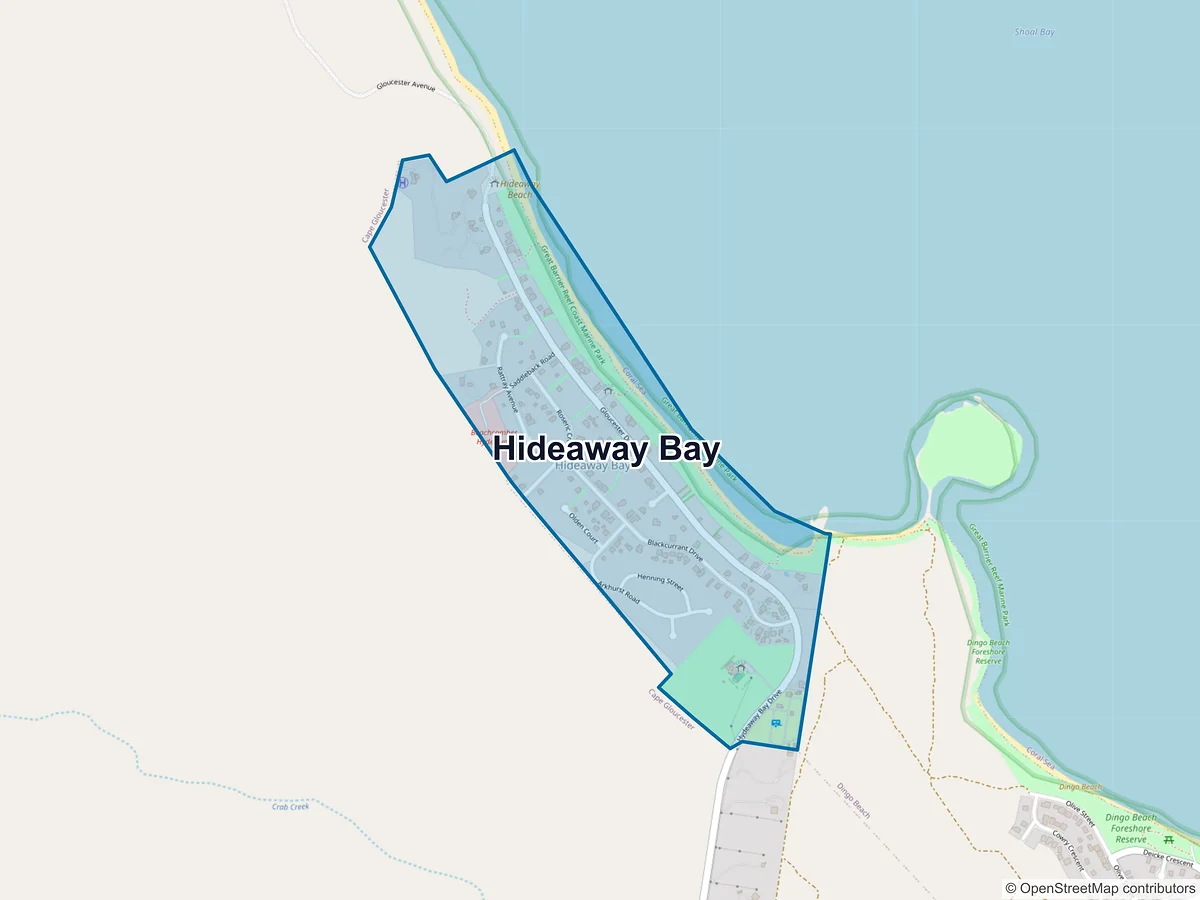 Map of Hideaway Bay, QLD, Australia
