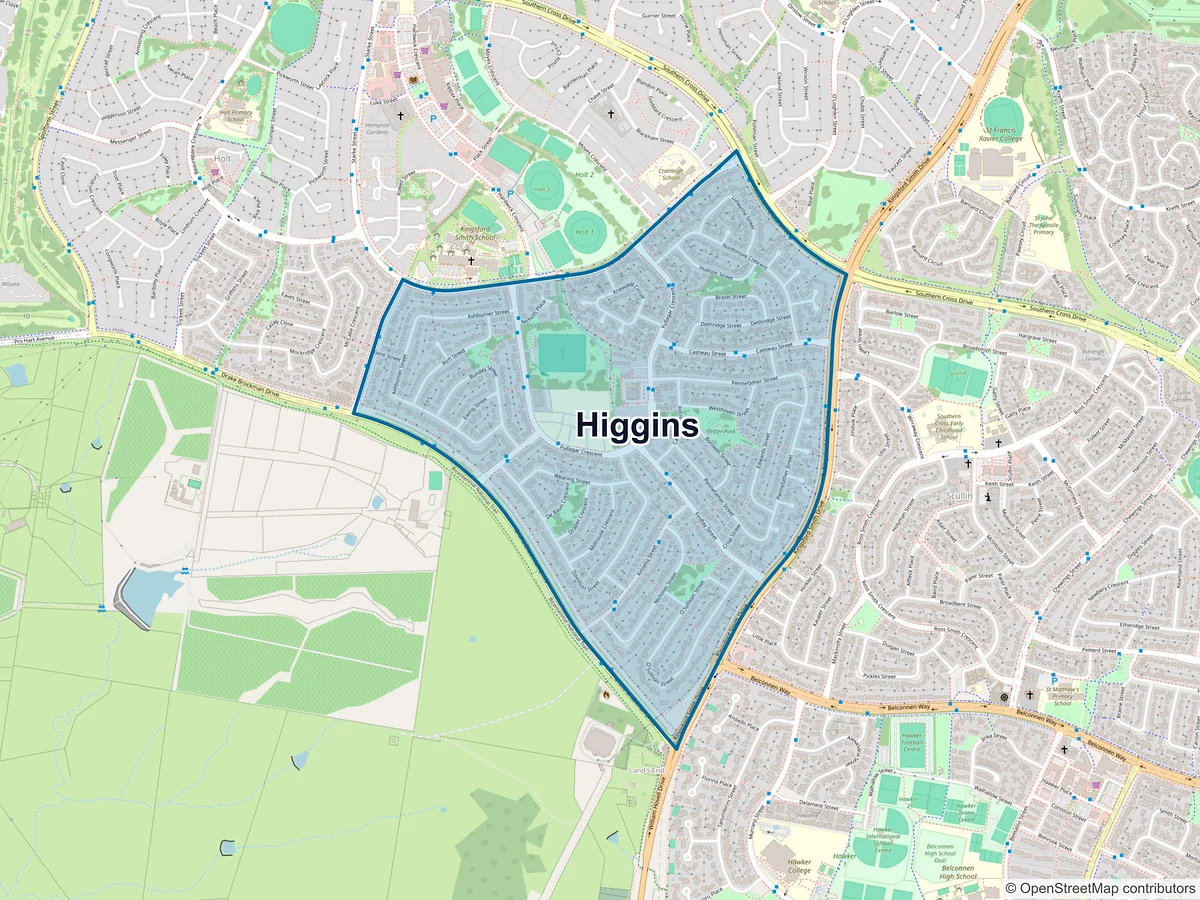 Map of Higgins, ACT, Australia