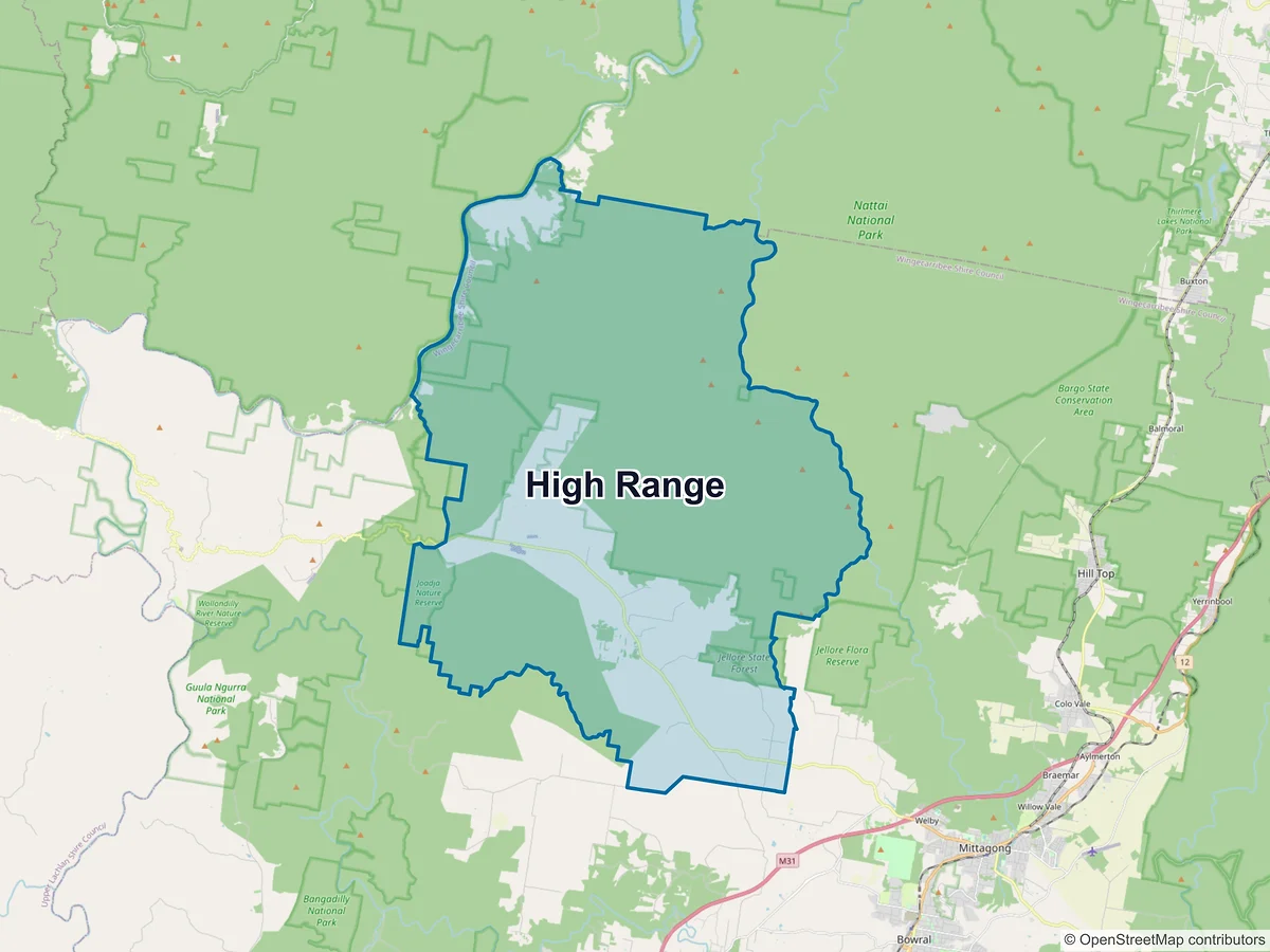 Map of High Range, NSW, Australia