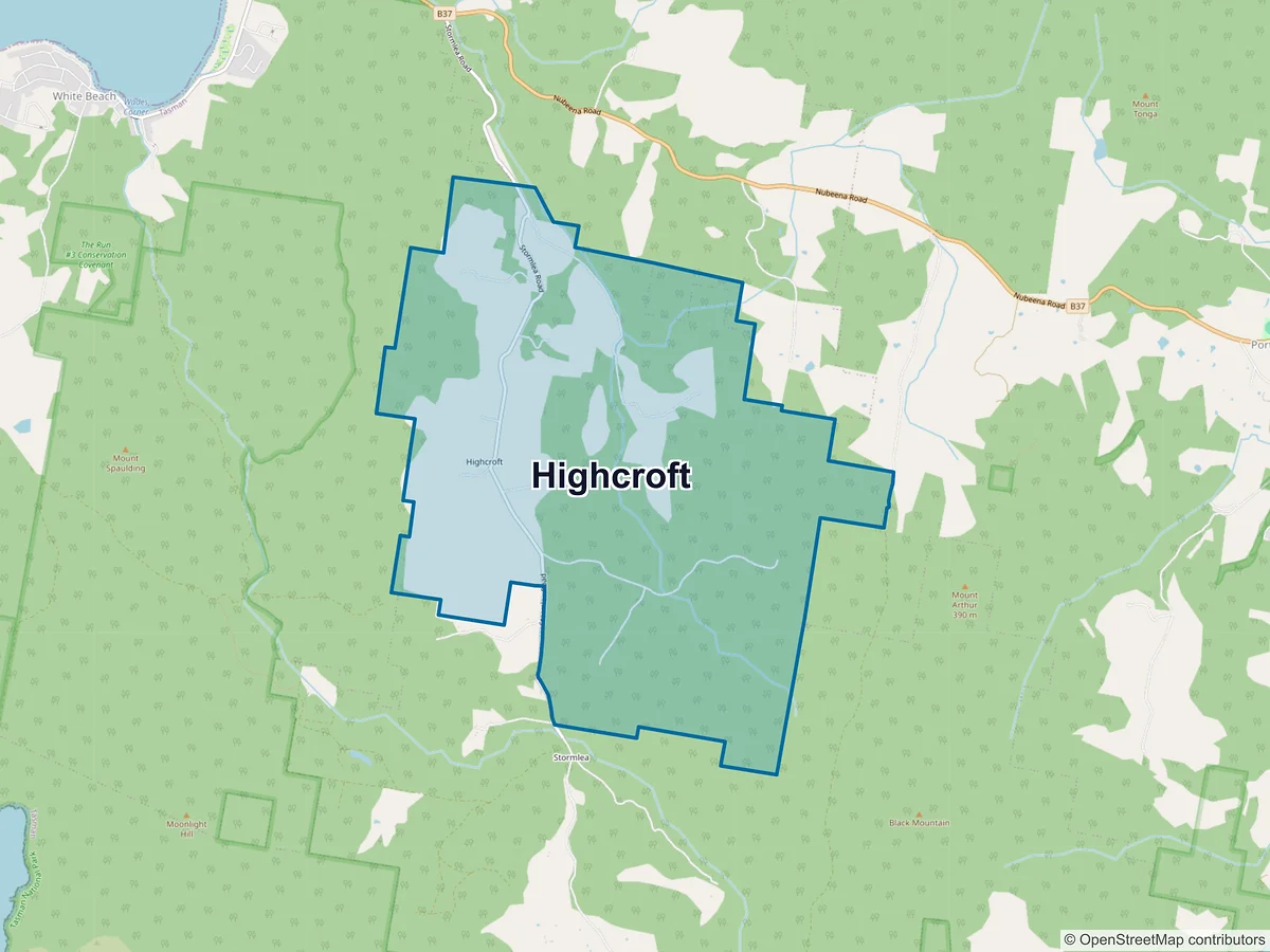 Map of Highcroft, TAS, Australia