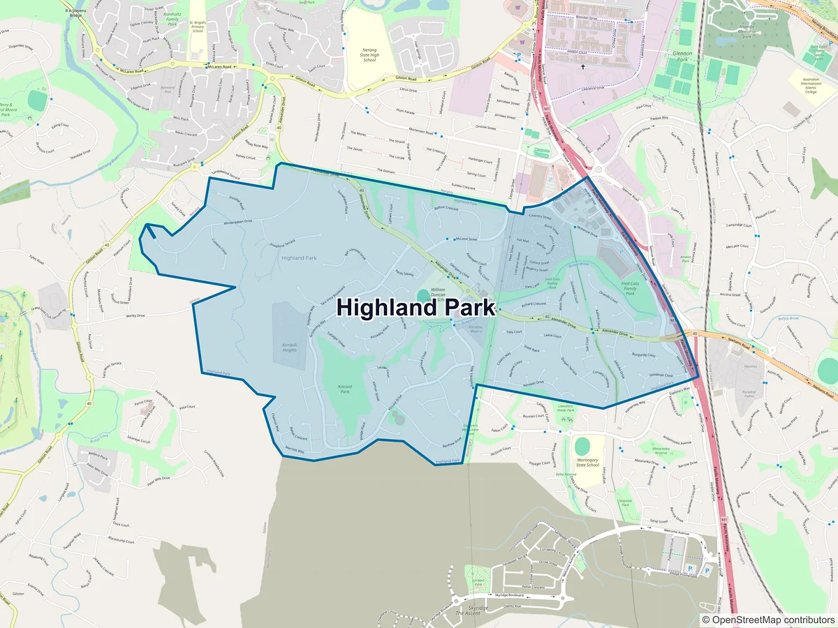 Map of Highland Park, QLD, Australia