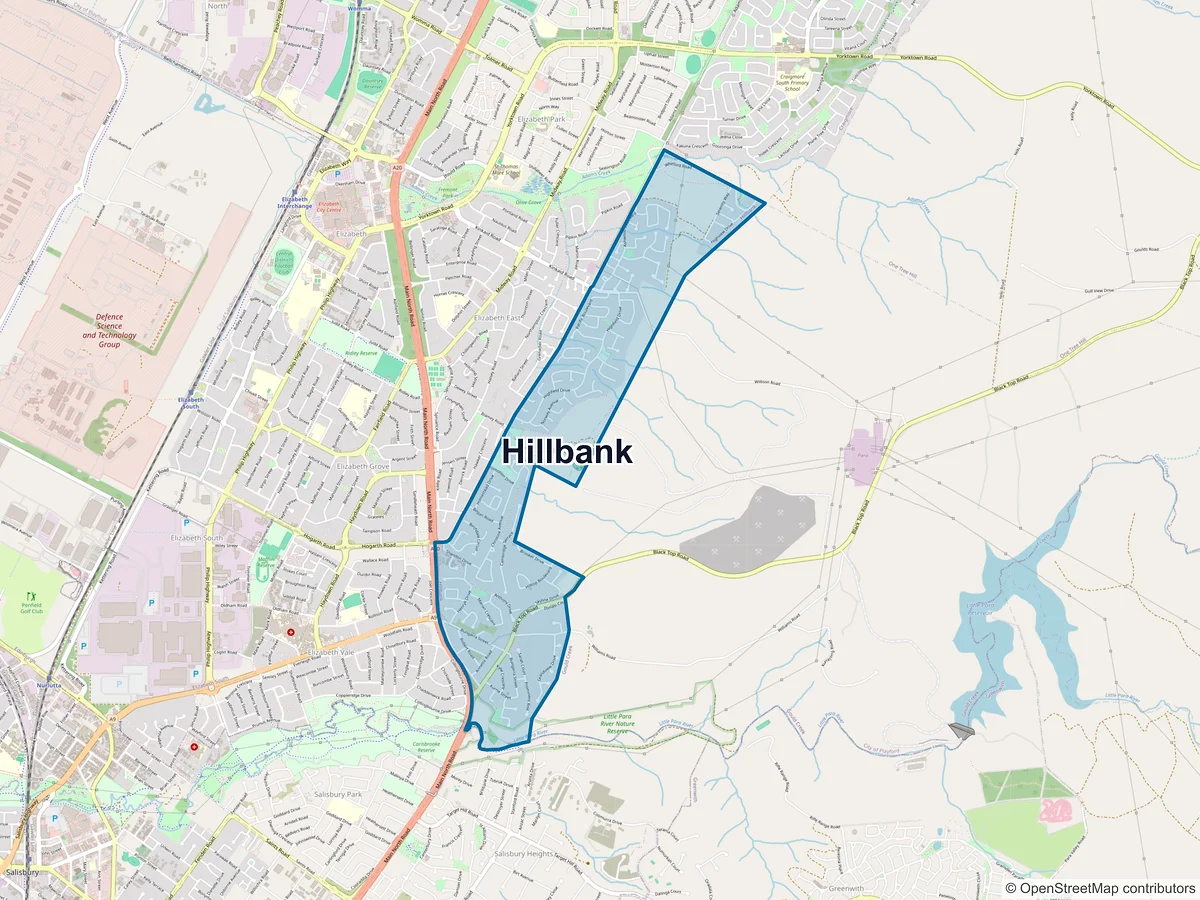 Map of Hillbank, SA, Australia