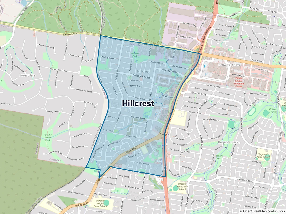 Map of Hillcrest, QLD, Australia