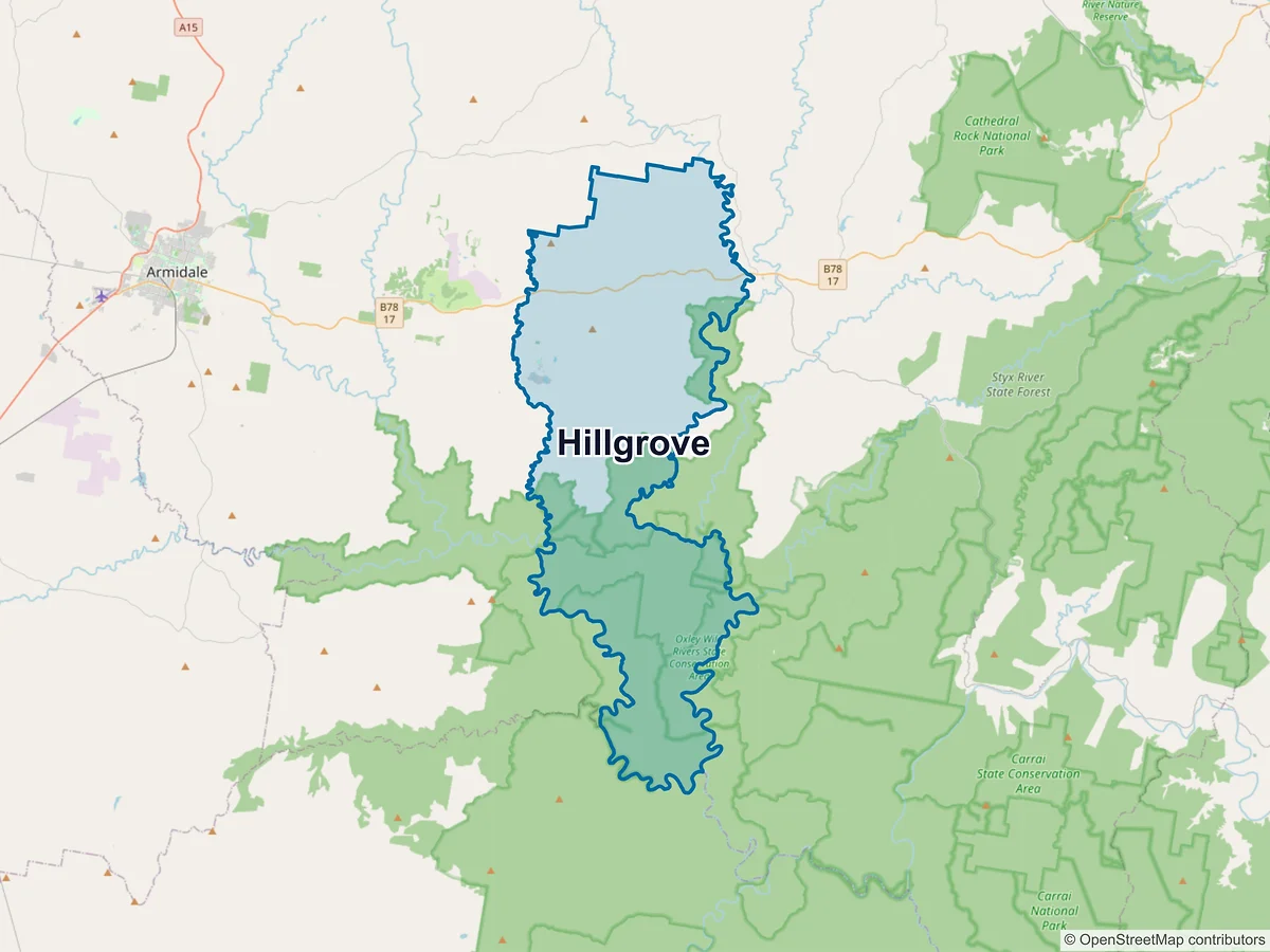Map of Hillgrove, NSW, Australia