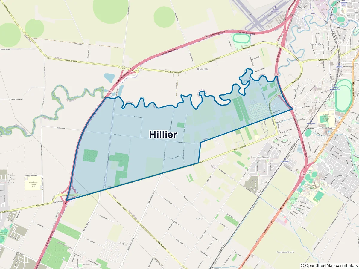 Map of Hillier, SA, Australia