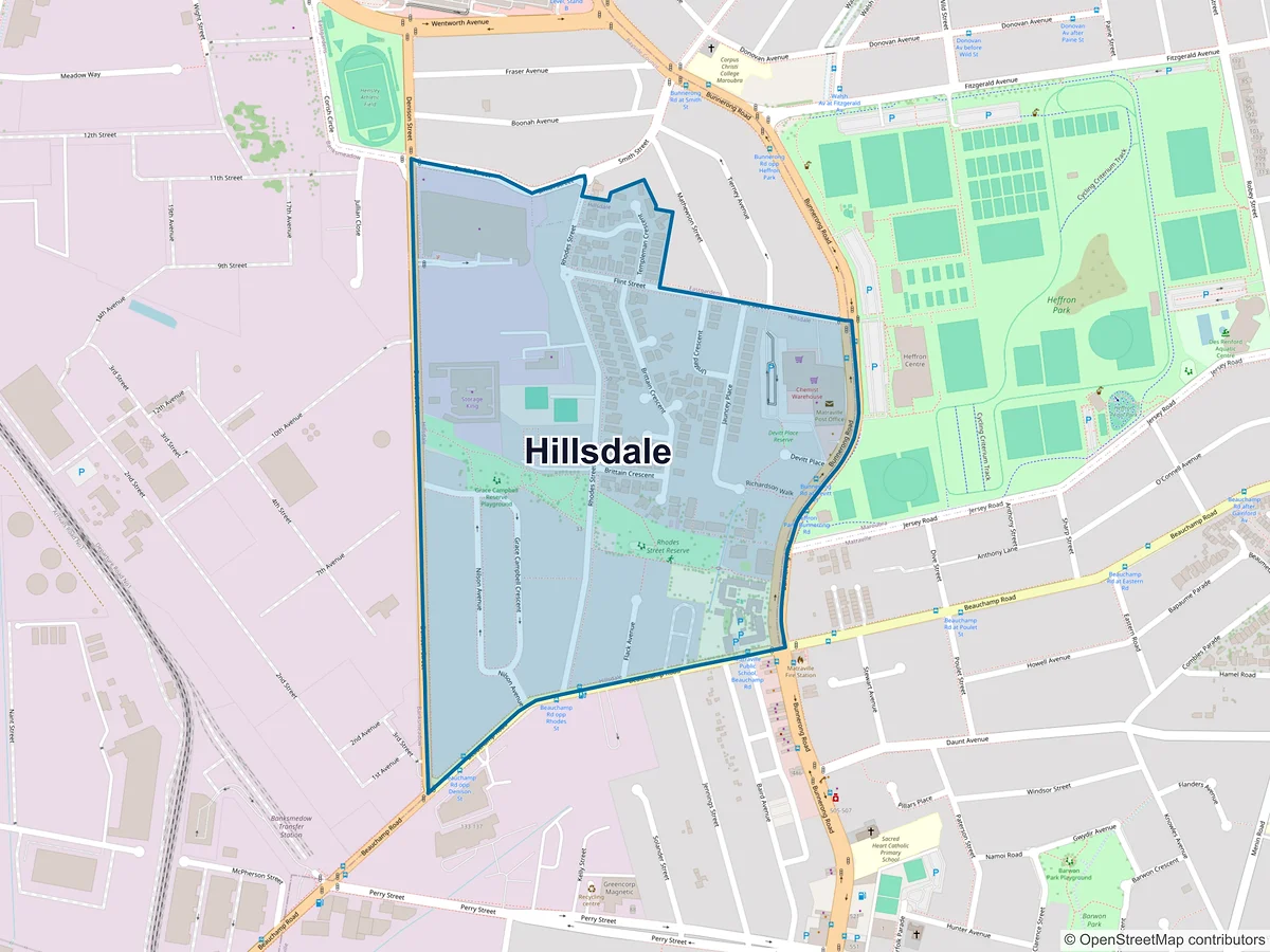 Map of Hillsdale, NSW, Australia