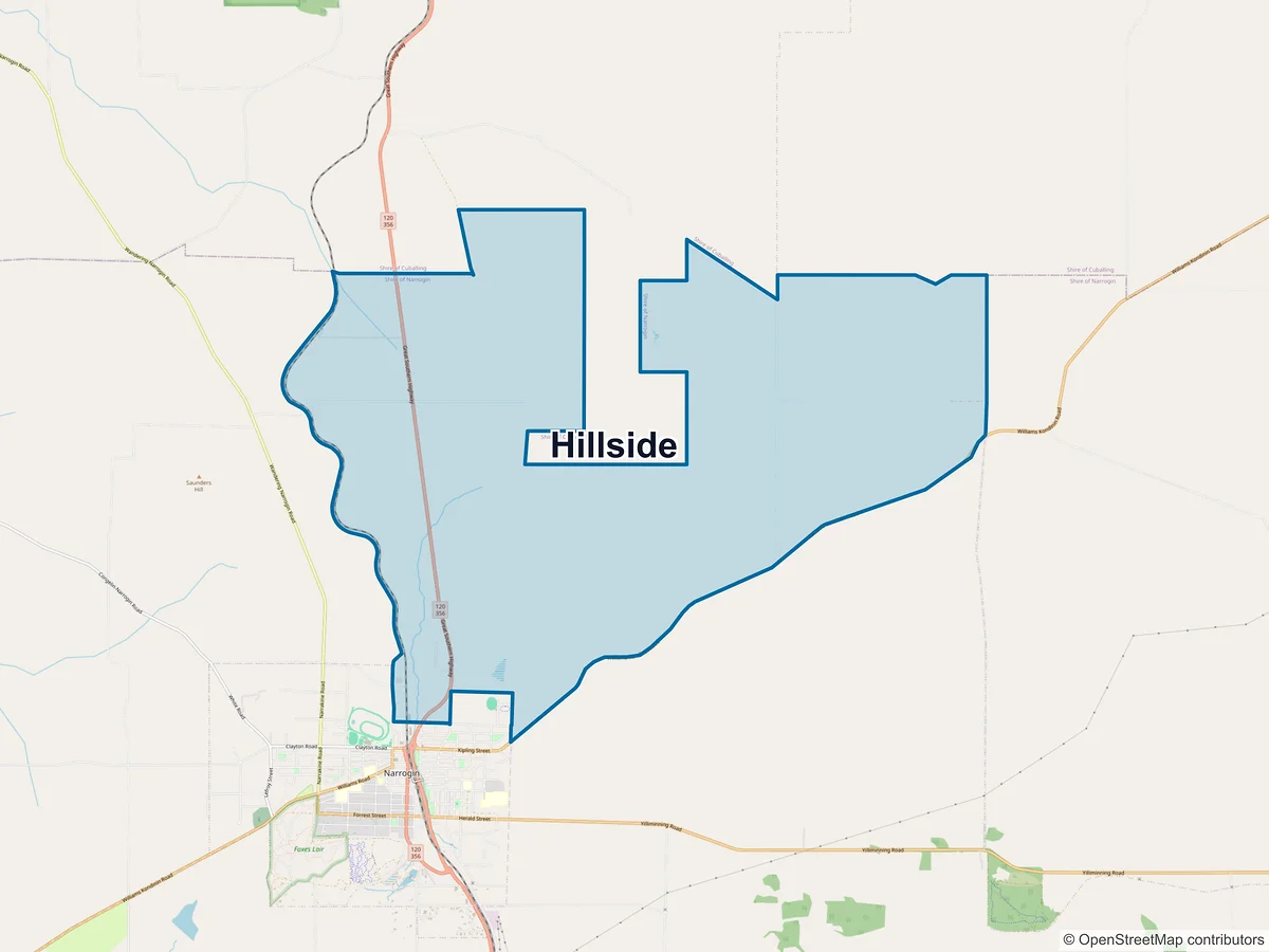 Map of Hillside, WA, Australia