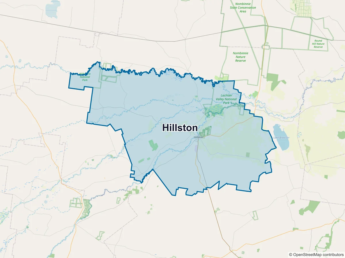 Map of Hillston, NSW, Australia