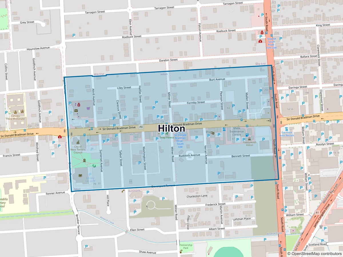 Map of Hilton, SA, Australia