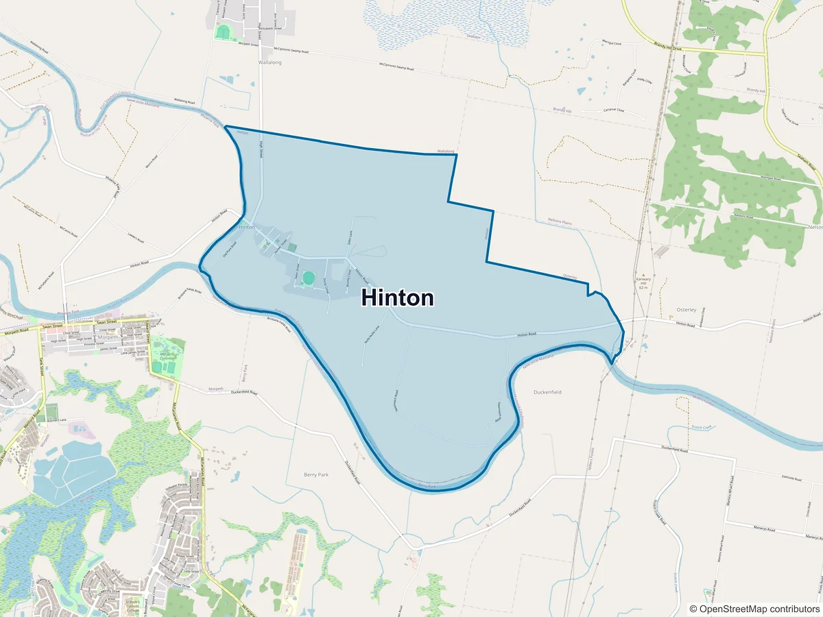 Map of Hinton, NSW, Australia