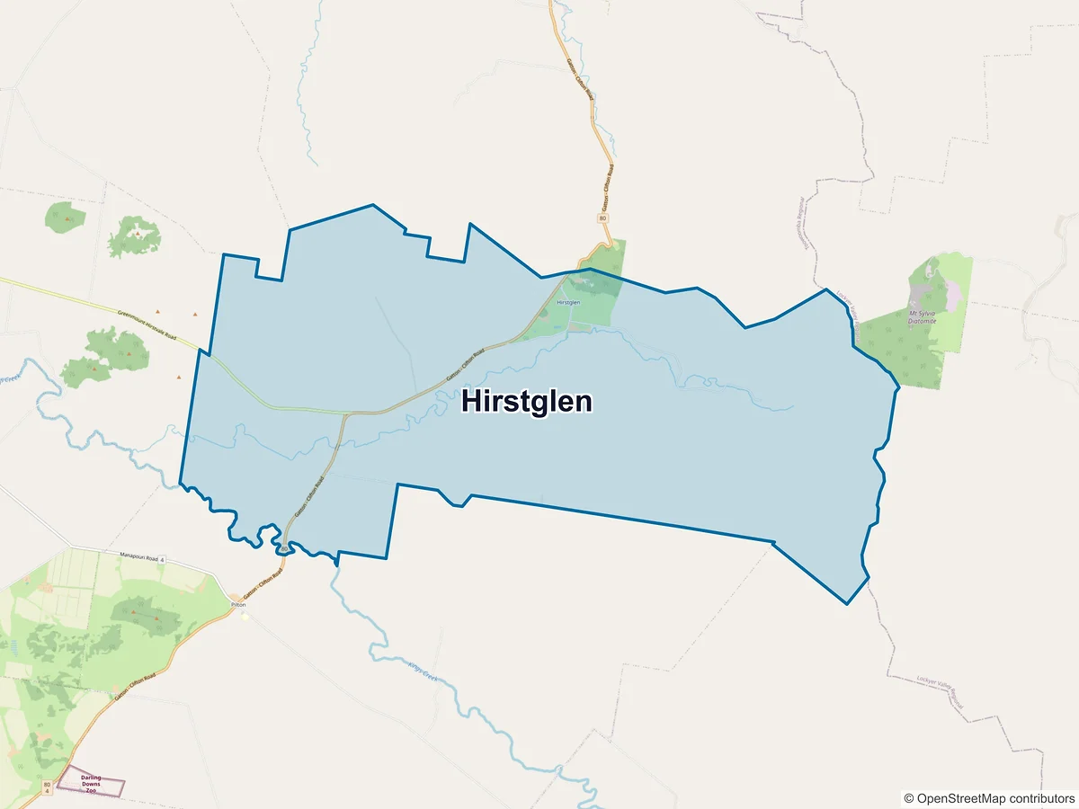 Map of Hirstglen, QLD, Australia