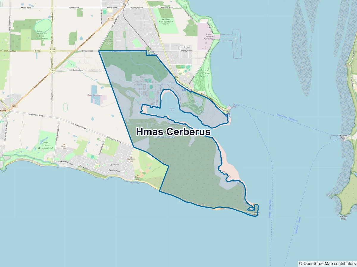 Map of Hmas Cerberus, VIC, Australia