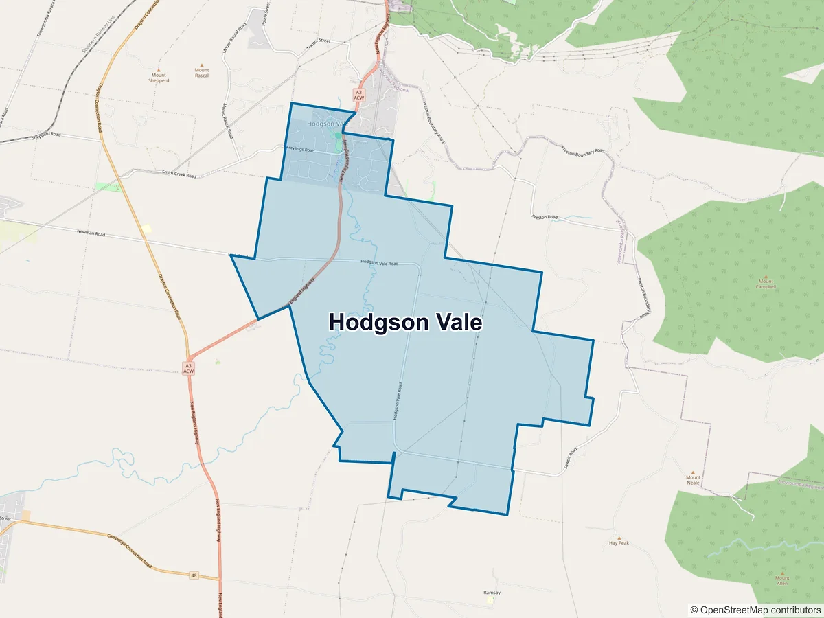 Map of Hodgson Vale, QLD, Australia