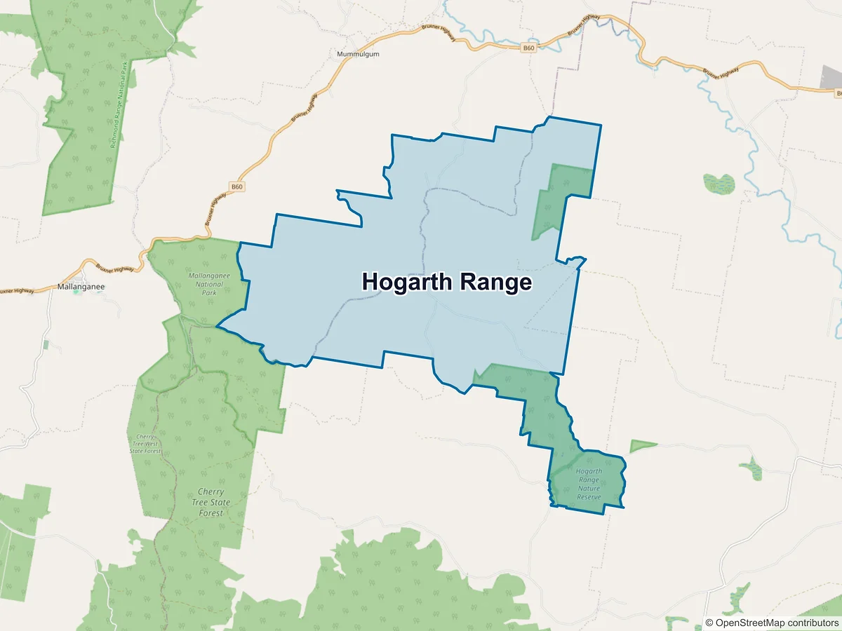 Map of Hogarth Range, NSW, Australia