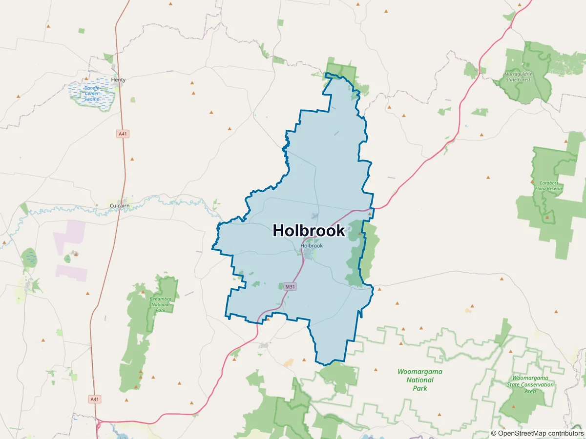 Map of Holbrook, NSW, Australia