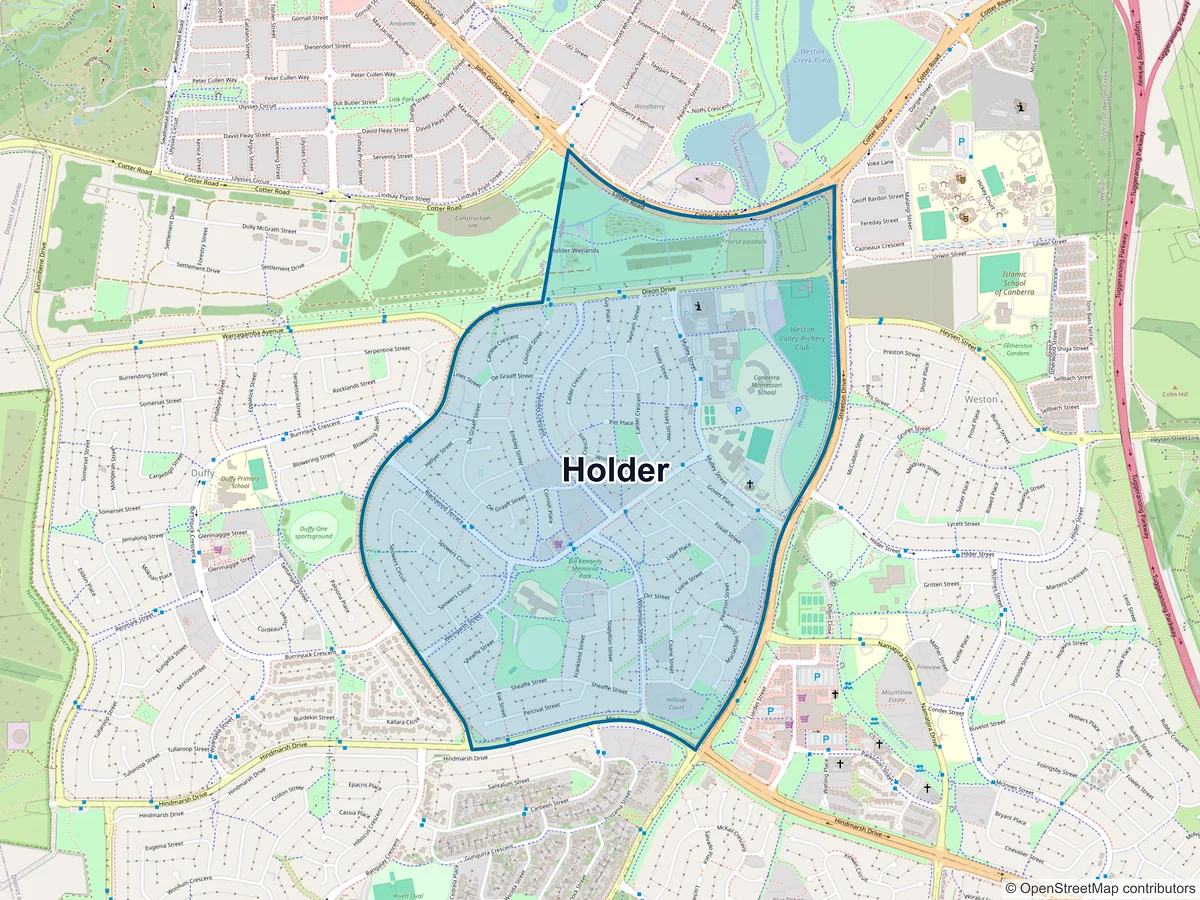 Map of Holder, ACT, Australia
