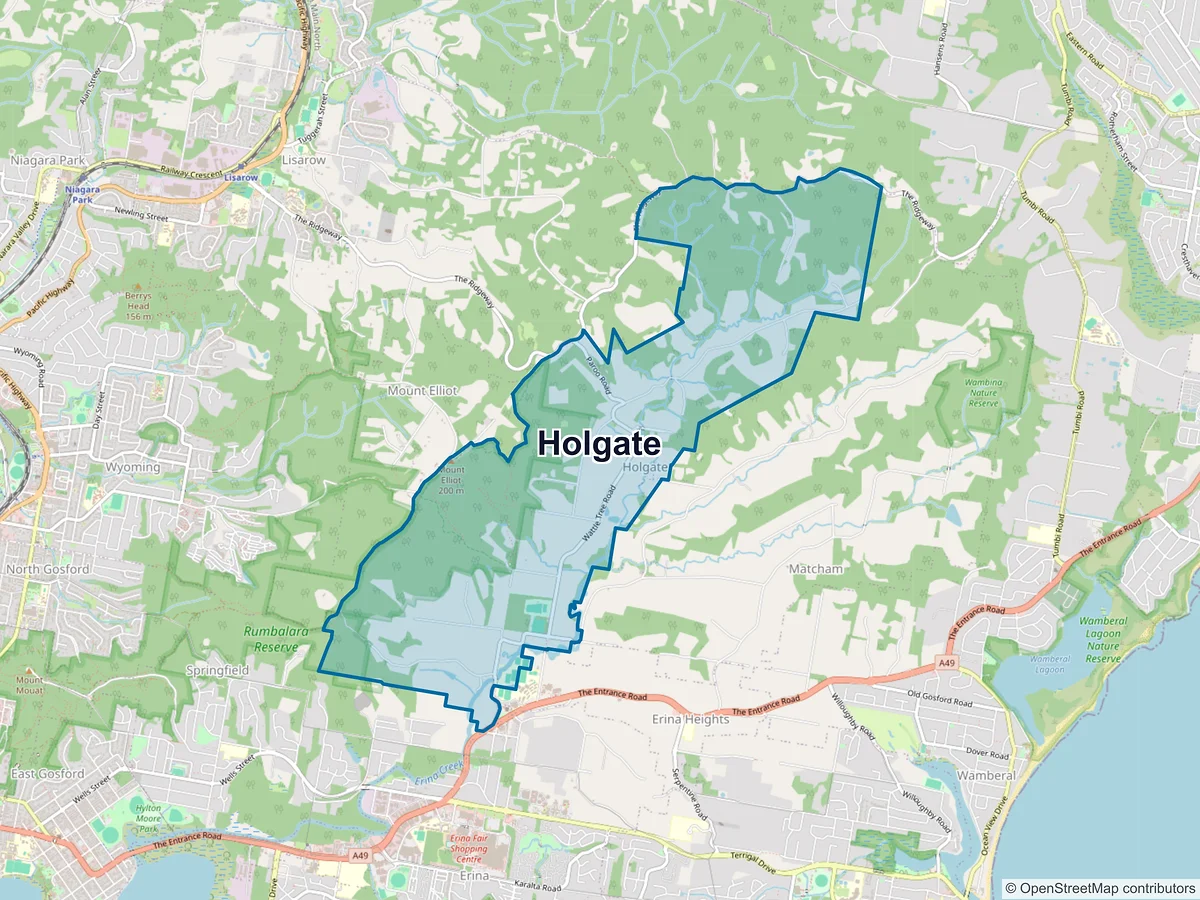 Map of Holgate, NSW, Australia