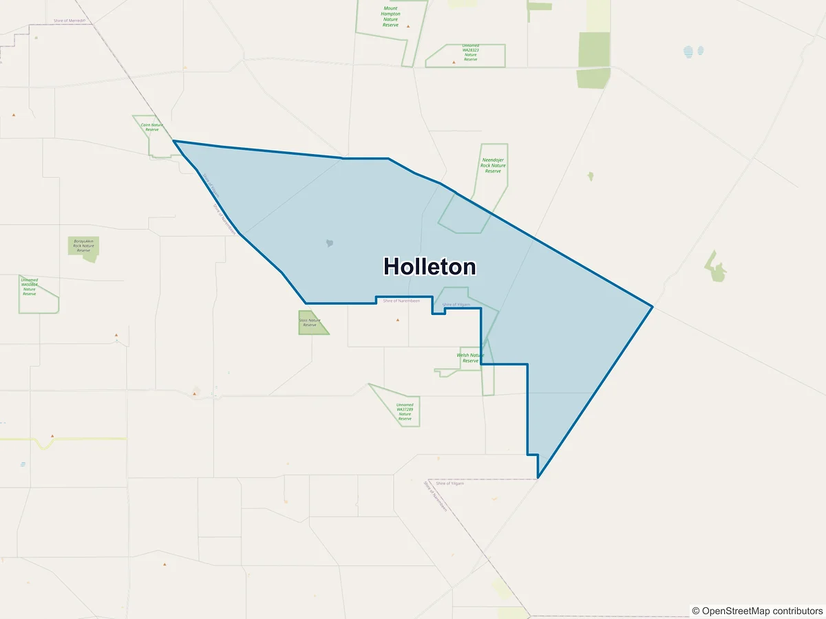 Map of Holleton, WA, Australia