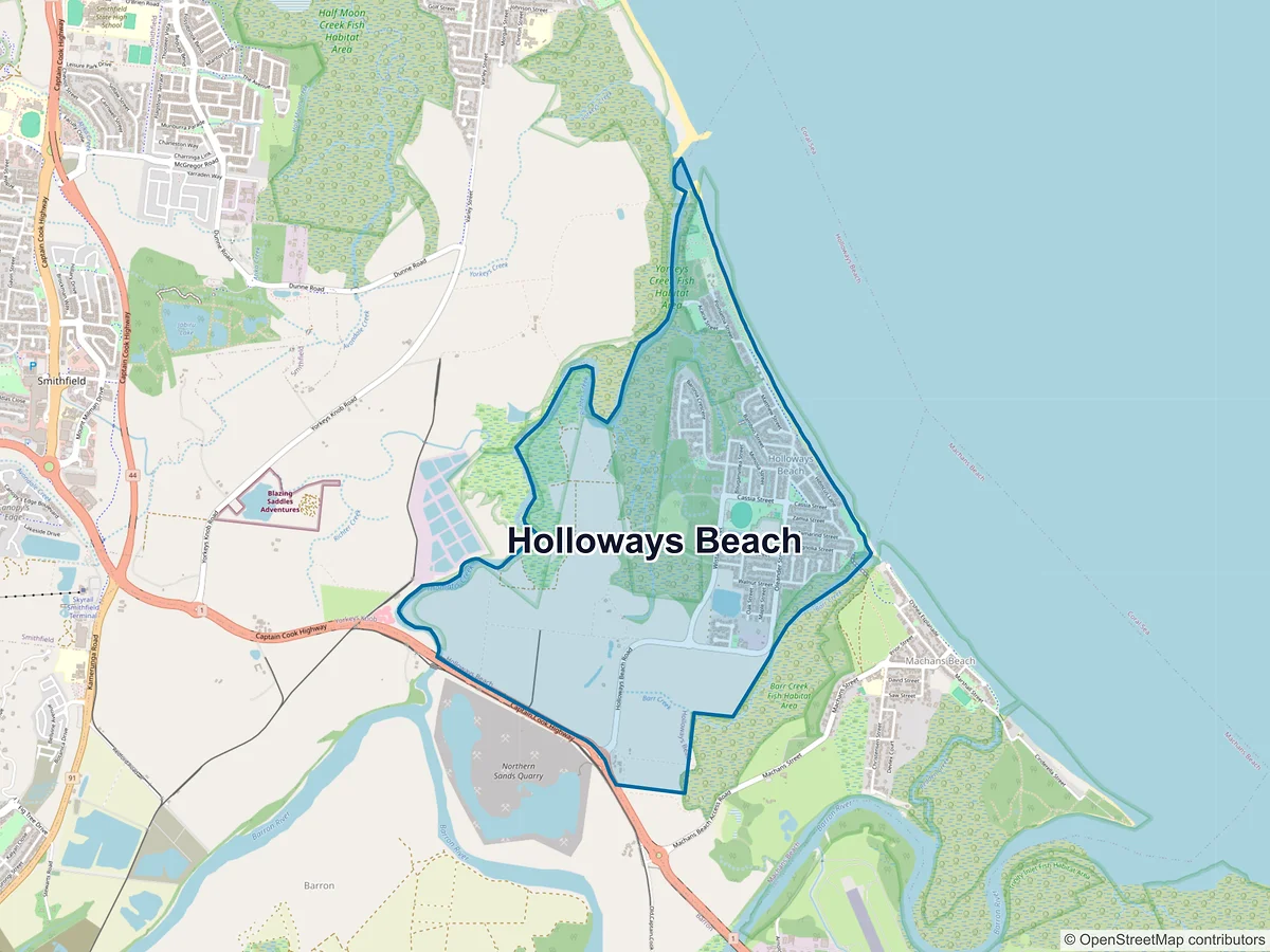 Map of Holloways Beach, QLD, Australia