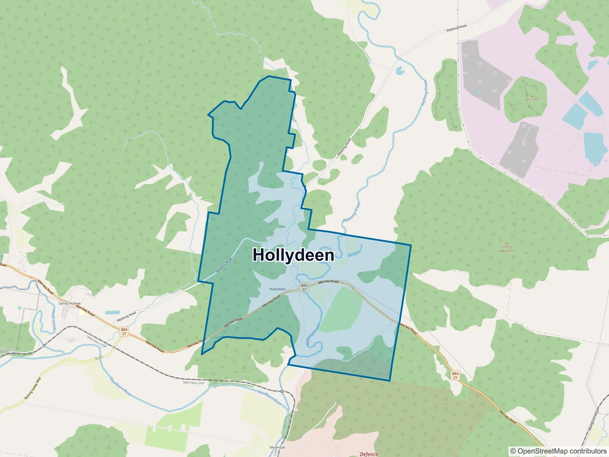 Map of Hollydeen, NSW, Australia