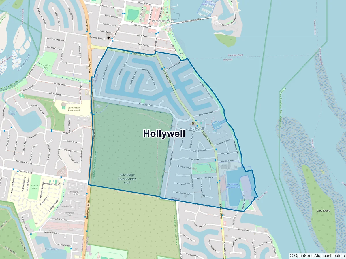 Map of Hollywell, QLD, Australia