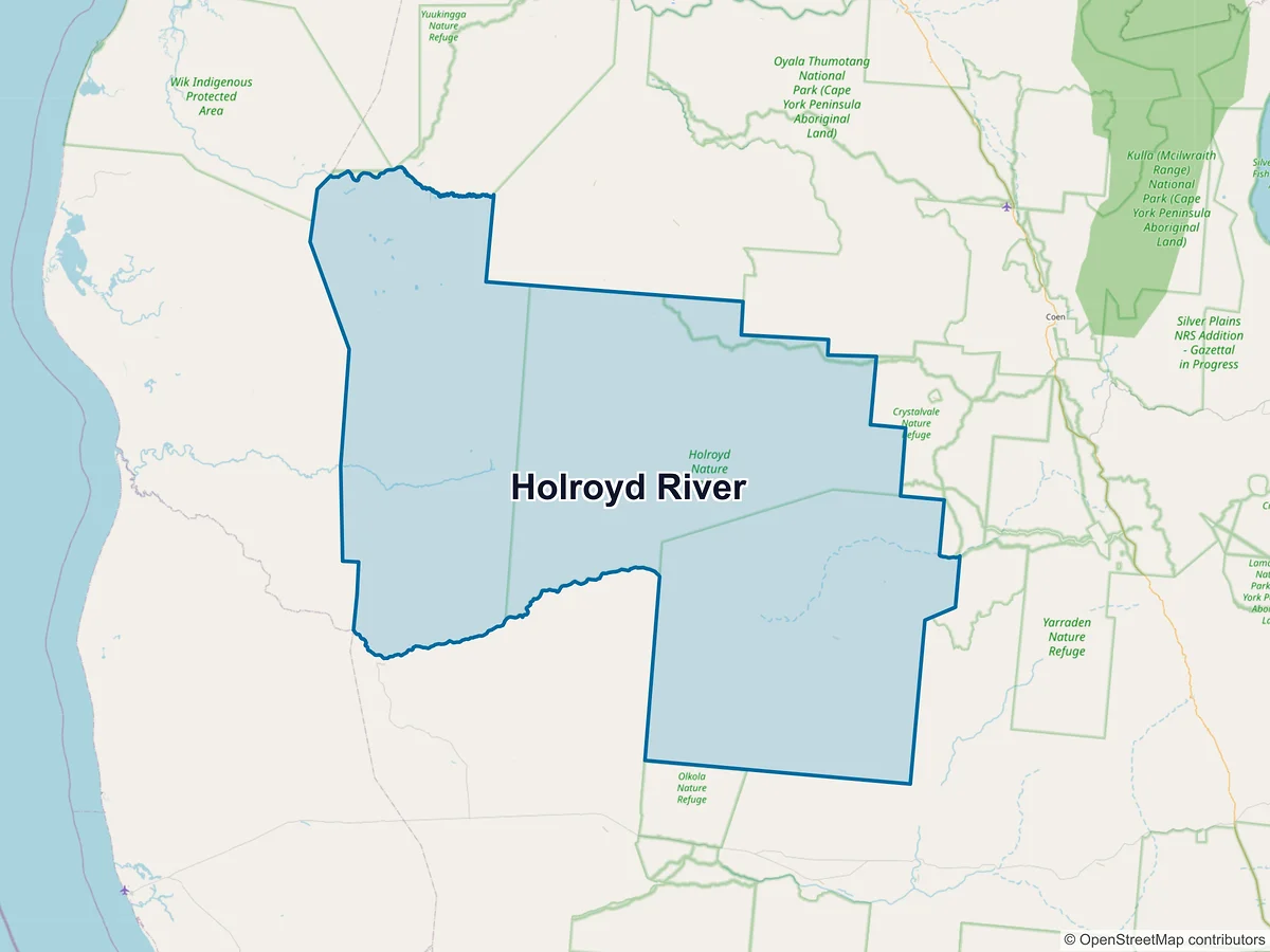 Map of Holroyd River, QLD, Australia