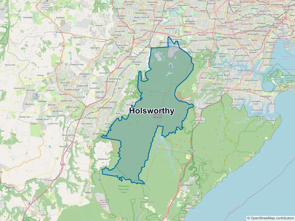 Map of Holsworthy, NSW, Australia