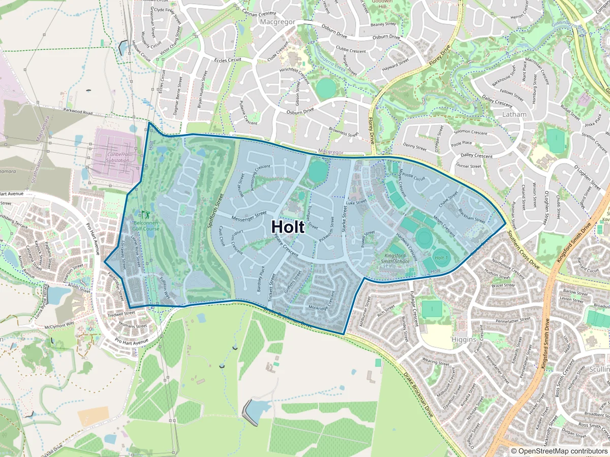 Map of Holt, ACT, Australia