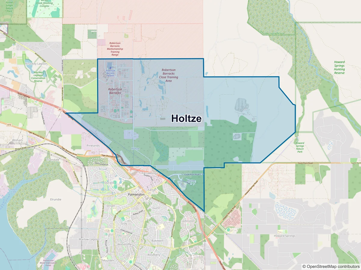 Map of Holtze, NT, Australia