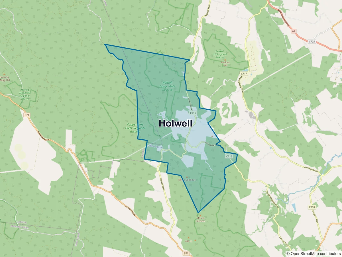 Map of Holwell, TAS, Australia