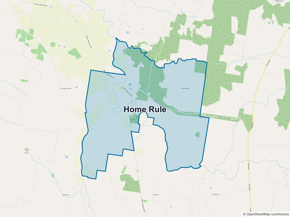 Map of Home Rule, NSW, Australia
