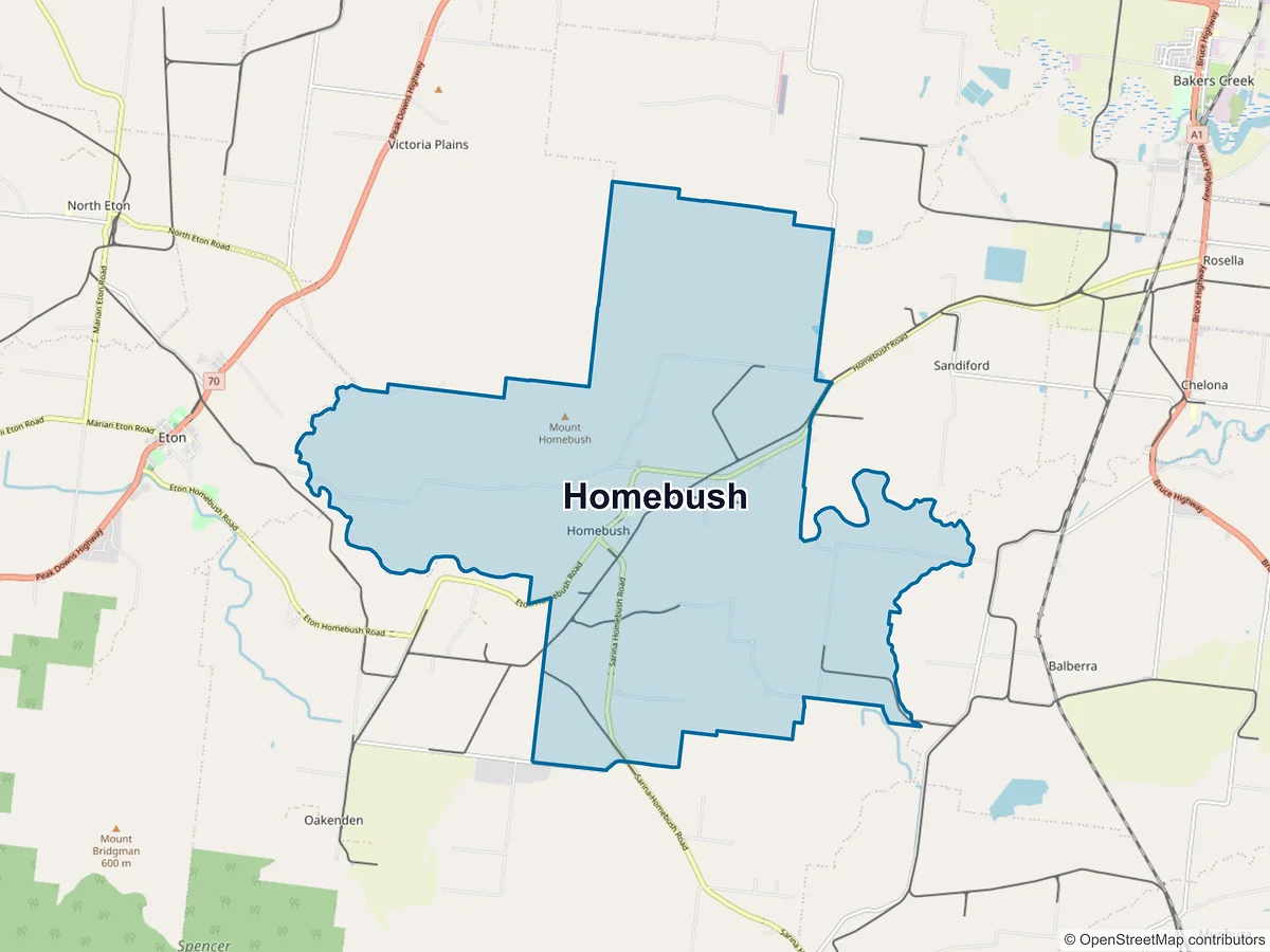 Map of Homebush, QLD, Australia