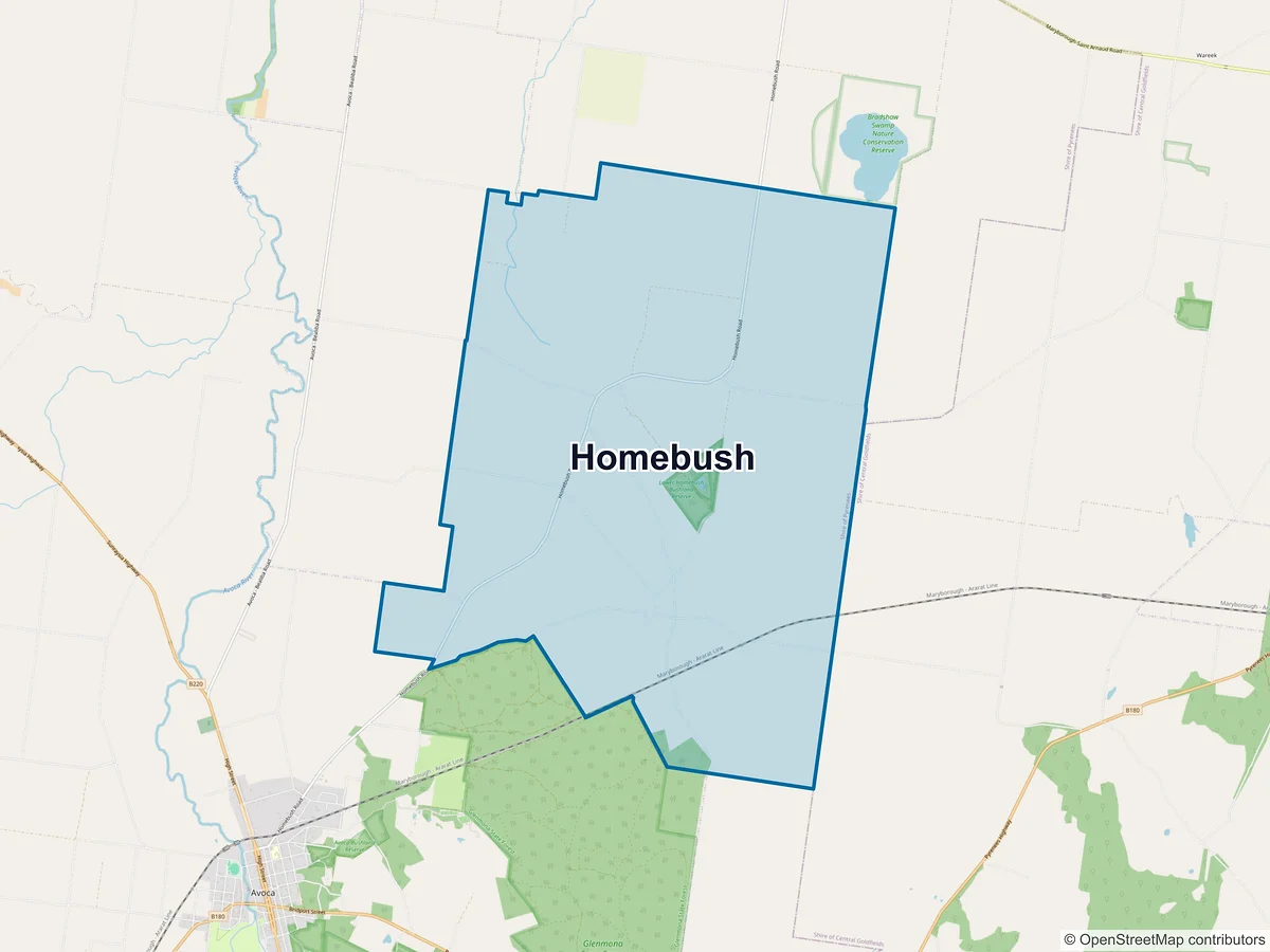 Map of Homebush, VIC, Australia