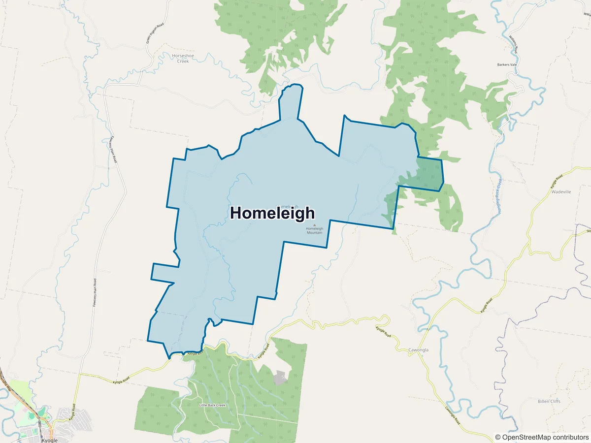 Map of Homeleigh, NSW, Australia