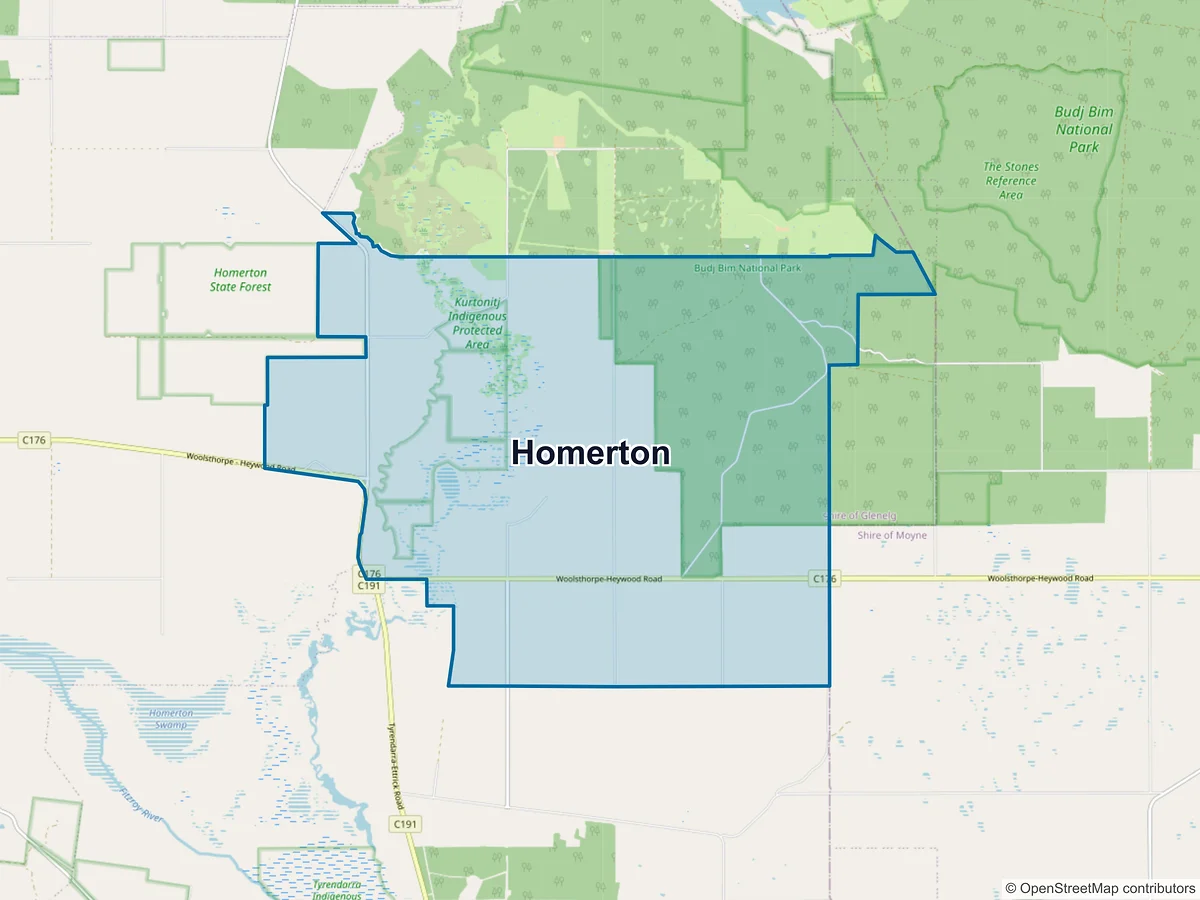 Map of Homerton, VIC, Australia