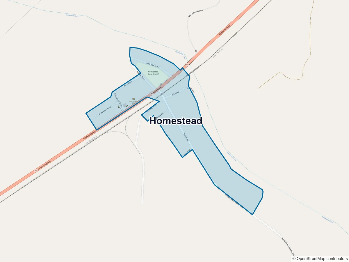 Map of Homestead, QLD, Australia