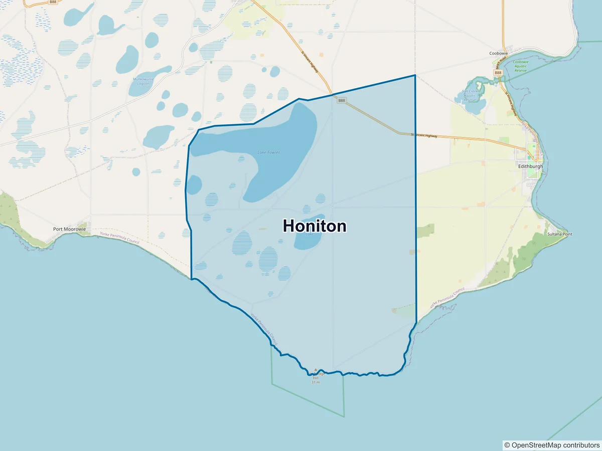 Map of Honiton, SA, Australia