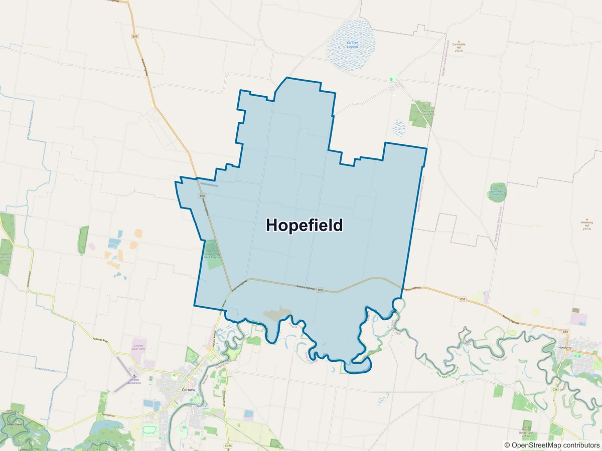 Map of Hopefield, NSW, Australia