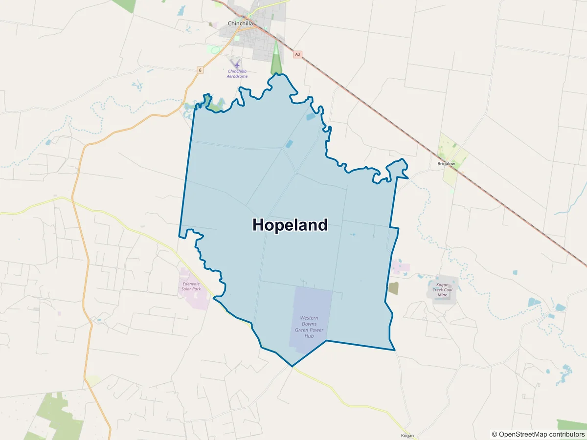 Map of Hopeland, QLD, Australia