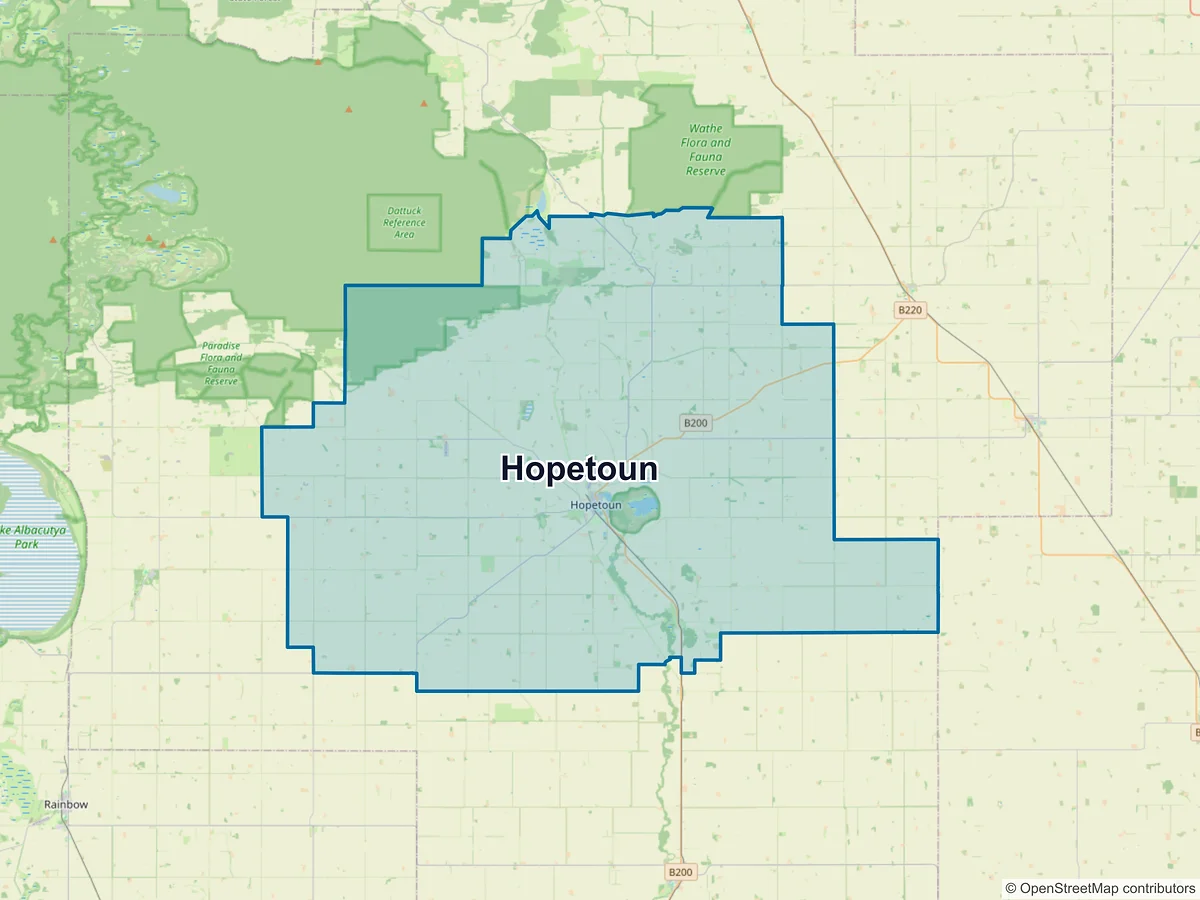 Map of Hopetoun, VIC, Australia